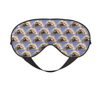 Bonita máscara de ojos opaca suave de doble uso con estampado de pomerania para dormir