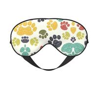 Bonita máscara de ojos suave con estampado de huellas de perro, sueño cómodo, bloquea la luz, cobertura completa de los ojos, ideal para viajes, meditación