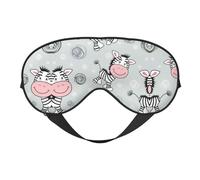 Bonita máscara de ojos suave de cebra, parche transpirable para mujer, perfecto para viajes y relajación