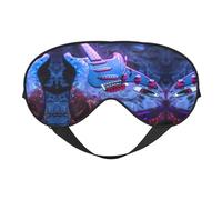 Bonita máscara de ojos ultrasuave con estampado de guitarra, bloquea la luz, para una comodidad óptima y un sueño reparador