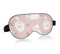 Bonita máscara de oveja para dormir con los ojos vendados Blackout Cooling Funny Eye Mask para dormir con tira elástica para mujer hombre estrella flores rosa