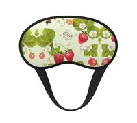 Bonita máscara opaca para dormir con estampado de fresas, cómoda cubierta para los ojos, banda elástica ajustable, perfecta para viajes, siesta o meditación