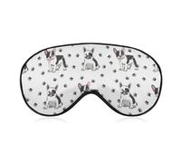 Bonita máscara para dormir con diseño de bulldog francés, máscara elástica para dormir con diseño de perros de dibujos animados, antifaz para dormir opaco para una noche de sueño completo, viajes y si