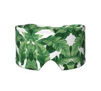 Bonita máscara para dormir con diseño de hojas de palma verde - Diadema ajustable para yoga, viajes, mantiene el calor y la sombra cómoda