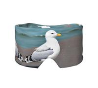 Bonita máscara para dormir con estampado de gaviota, para meditación y viajes, transpirable, ajustable y cobertura completa