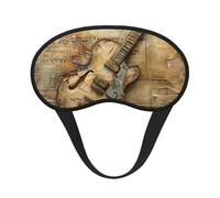 Bonita máscara para dormir con estampado de guitarra, máscara de dormir para mujeres y hombres, para una oscuridad total, reduce la hinchazón de los ojos