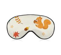 Bonita máscara para dormir con forma de ardilla, máscara elástica para dormir en otoño, antifaz para dormir opaco para una noche de sueño completo, viajes y siestas