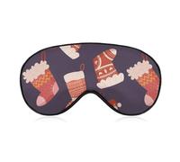Bonita máscara para dormir con forma de calcetines navideños, máscara elástica opaca para dormir, para una noche de sueño completo, viajes y siestas