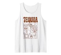 Bonita Mascota Retro Tequila Shot con Sabor a limón y Sal de los 70 Camiseta sin Mangas