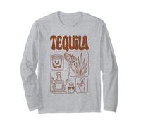 Bonita Mascota Retro Tequila Shot con Sabor a limón y Sal de los 70 Manga Larga