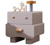 Bonita mesita de noche para dormitorio, moderno y simple, madera maciza + mesita de noche de cuero, no requiere instalación (F, 40 x 40 x 50 cm)