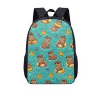 Bonita mochila Capybara para niños, de 17 pulgadas, diseño de animales de dibujos animados, para niños y niñas, lectura, pesca, regalo para el día del niño, 03., L, Minimalista