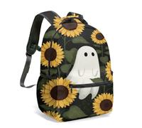 Bonita mochila con estampado de fantasma y gato negro, bolsa para libros de escuela primaria, mochila casual de gran capacidad, diseño impermeable, 03., L, Casual
