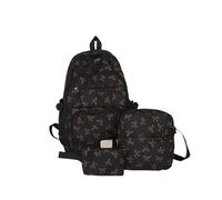Bonita mochila con lazo kawaii de 3 piezas con bolsa de almuerzo y estuche para lápices, divertida mochila de viaje con dibujos animados para laptop, adultos, mujeres, adolescentes, niños, regalos de