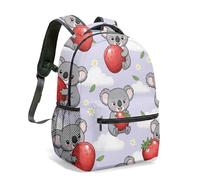 Bonita mochila de viaje con estampado de fresas y koala, de 16 pulgadas, con estampado floral rosa caprichoso, 02., L, Casual