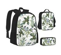 Bonita mochila escolar de libélula para adolescentes, mochila de viaje para niñas y niños, viene con una bolsa cruzada para el almuerzo y un estuche, verde, color, 5.0cm*10.5cm*20.5cm, Estuche para