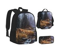 Bonita mochila escolar de libélula para adolescentes, mochila de viaje para niñas y niños, viene con una bolsa cruzada para el almuerzo y estuche para lápices, Beaut, color, 5.0cm*10.5cm*20.5cm, Estuche para lápices