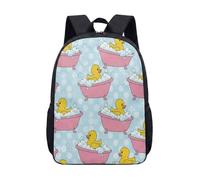 Bonita mochila para bañera de 17 pulgadas, diseño de pato amarillo y rosa, mochila escolar de dibujos animados Kawaii para niños, estudiantes, niñas, papelería, viajes, 04., L, Minimalista
