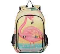 Bonita mochila para niñas de 8 a 12 años: moderna mochila para la escuela secundaria en varios colores - Cartoon Flamingo A River