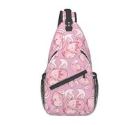 Bonita mochila tipo bandolera con diseño de axolotl para mujer y hombre, bolso bandolera tipo riñonera para viajes, senderismo, mochila deportiva para el día a día