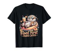 Bonita Nutria de Verano Float First Panic Later Camiseta
