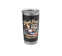 Bonita nutria de verano Float First Panic Later Vaso térmico de acero inoxidable de doble pared