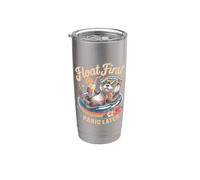 Bonita nutria de verano Float First Panic Later Vaso térmico de acero inoxidable de doble pared
