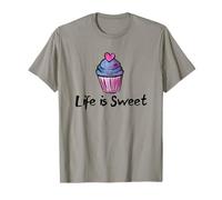 Bonita Obra de Arte de panadería de Life is Sweet Cupcake Camiseta