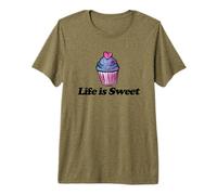 Bonita Obra de Arte de panadería de Life is Sweet Cupcake Camiseta Premium