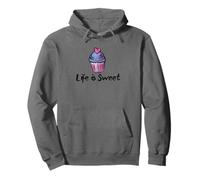 Bonita Obra de Arte de panadería de Life is Sweet Cupcake Sudadera con Capucha