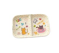 Bonita placa de cerámica de dibujos animados para el hogar, placa de partición cuadrada de 9.5 pulgadas