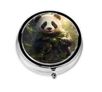Bonita planta de panda. Este pastillero de viaje pequeño, redondo y de tres compartimentos es perfecto para almacenar medicamentos diarios, vitaminas y sobre la marcha.