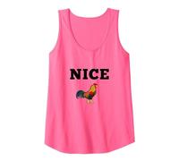 Bonita Polla Divertida Broma grosera día de San valentín Top Camiseta sin Mangas, Mujer, Rosado Neón, L