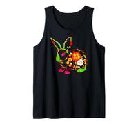 Bonita Primavera Flor Silueta Conejo Lindo Conejito Camiseta sin Mangas