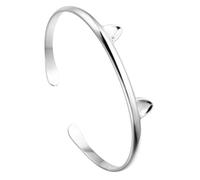 Bonita pulsera ajustable con orejas de gato, diseño adorable para amantes de los gatos, reloj con cronómetro para correr, talla única, Metal, No es una piedra preciosa