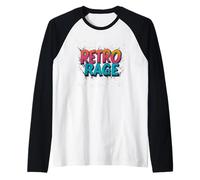Bonita Rabia Retro con Colores geniales Camiseta Manga Raglan