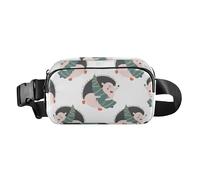 Bonita riñonera cruzada con patrón de Navidad, lindo erizo, para mujeres y hombres, cinturón de pecho pequeño con correa ajustable para viajes, gimnasio, trabajo, Patrón navideño con diseño de erizo,