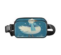 Bonita riñonera de ganso para mujeres, hombres, adolescentes, impermeable, bolsa cruzada con correa ajustable para viajes, vacaciones, correr, Lindo ganso, 1 size