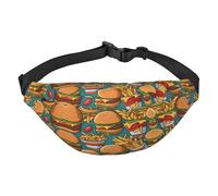 Bonita riñonera de viaje con patatas fritas, adecuada para deportes, correr, ciclismo, viajes, pesca para niños, bolsa cruzada grande