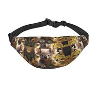 Bonita riñonera de viaje con plantas de koala, adecuada para deportes, correr, ciclismo, viajes, pesca, para niños, bolsa cruzada grande