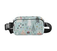 Bonita riñonera para mujeres, hombres, adolescentes, mini bolsa de pecho con correa ajustable para entrenamiento, correr, senderismo, invierno, Navidad, oso recién nacidos, Oso de Navidad de invierno