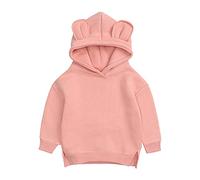 Bonita sudadera con capucha para bebé, para niñas, sólida, para niños pequeños, color negro, Rosa., 9-12 meses