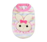 Bonita sudadera de forro polar para cachorros, bonito suéter con estampado de conejo, abrigo de terciopelo coral suave para cachorros, camisa cálida para perros pequeños, ropa acogedora para mascotas