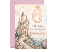 Bonita tarjeta de 6º cumpleaños, deseos caprichosos para un cumpleaños real