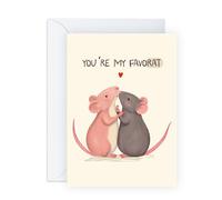 Bonita tarjeta de amor de rata, "You're My Favorat", bonita tarjeta de aniversario, San Valentín o amistad para él, ella, marido, esposa, novia, novio, prometido, mujeres, hombres, viene con