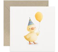 Bonita tarjeta de cumpleaños de pollito para niños de un año, múltiples ocasiones, primer segundo cumpleaños para niño o niña, viene con sobre