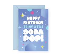Bonita tarjeta de cumpleaños para niños - You're My Little Soda Pop Blue Can - dulce mensaje divertido para hija, hijo, sobrina, sobrino, nieta, nieto, niño, niña, celebración, viene con divertidas