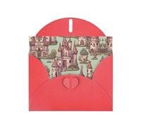 Bonita tarjeta de felicitación con diseño de cuento de hadas Castle02, tarjeta de felicitación con sobres plegados de cartulina para todas las ocasiones