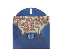 Bonita tarjeta de felicitación con diseño de cuento de hadas Castle02, tarjeta de felicitación con sobres plegados de cartulina para todas las ocasiones