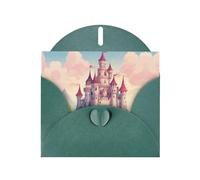 Bonita tarjeta de felicitación con diseño de cuento de hadas Castle03, tarjeta de felicitación con sobres plegados de cartulina para todas las ocasiones